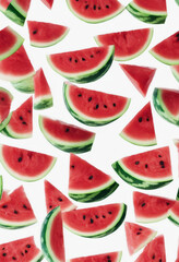 Slices of Watermelon on a White Background