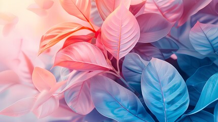 Beautiful Foliage in Pastel Colours. Contemporary Design Background