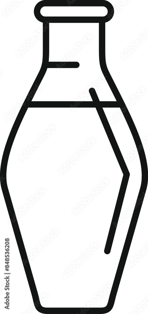 Poster line drawing of a chemical flask containing liquid for laboratory experimenting