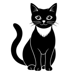 Obraz premium One Cat silhouette vector illustration 