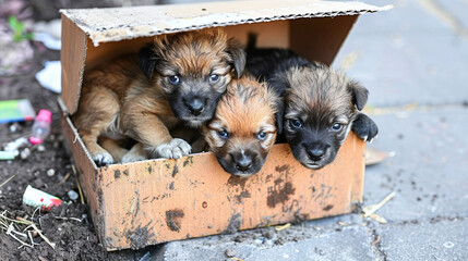 Abandoned Puppies: Heartbreaking Scene on World Stray Animals Day