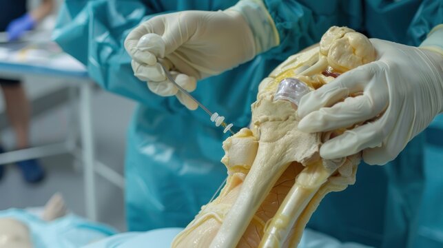 Training medical procedure puncture training knee for aspiration