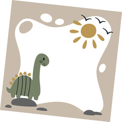 Dinosaur Square Childish Frame