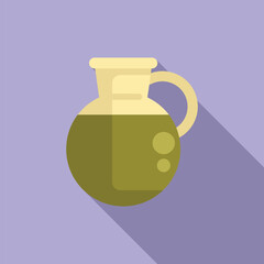 Glass jug containing olive oil, an essential ingredient for cooking and adding flavor to dishes