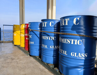 Colored container drum for garbage