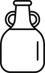 Simple black line drawing of a large bottle with handles, evoking traditional storage or fermentation