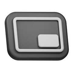 miniplayer 3d icon isolated on the transparent background