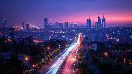 Fototapeta premium Ankara, Turkey city skyline created with Generative AI technology