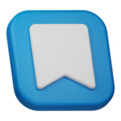 bookmark 3d icon isolated on the transparent background