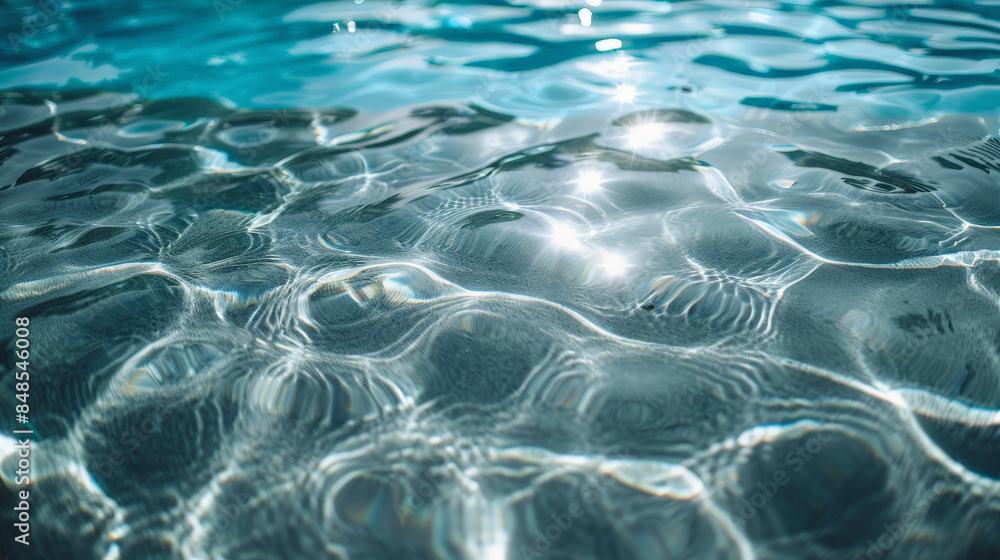 Poster sunlight reflects off the gently rippling water, creating a mesmerizing pattern of light and shadows