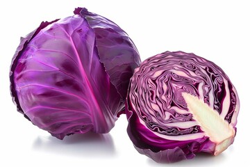 Obraz premium red cabbage isolated on white background