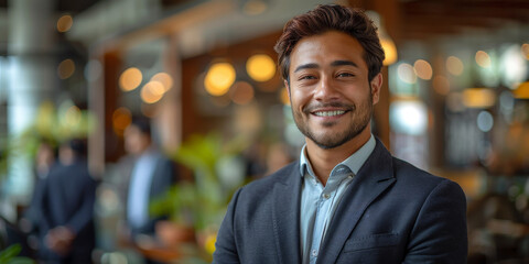 Obraz premium Handsome Smiling Indian Businessman