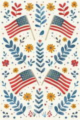 Obraz premium Waving Flag with Stars pattern This pattern is perfect as a digital wallpaper or print on items celebrating USA victory day