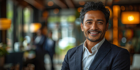Fototapeta premium Handsome Smiling Indian Businessman