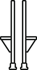Simple line drawing of a pair of stilts, isolated on a white background
