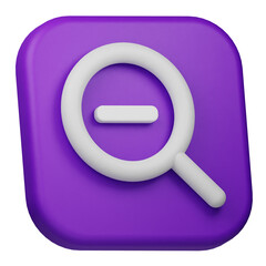 zoom out 3d icon isolated on the transparent background