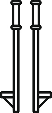 recommend clip art: Simple line art illustration of a pair of stilts, ready for a circus performer to use