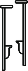Simple line icon of a pair of stilts, perfect for representing circus acts, street performers, and entertainment