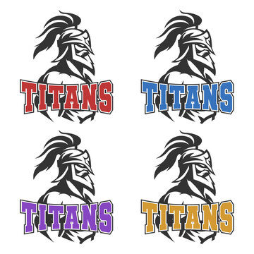 Titans Illustration Clip Art Design Shape. Mascot Silhouette Icon Vector.