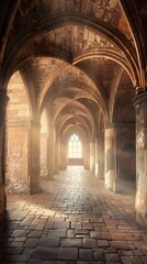 Obraz premium Mediaeval Building Interior. European Travel Concept Background