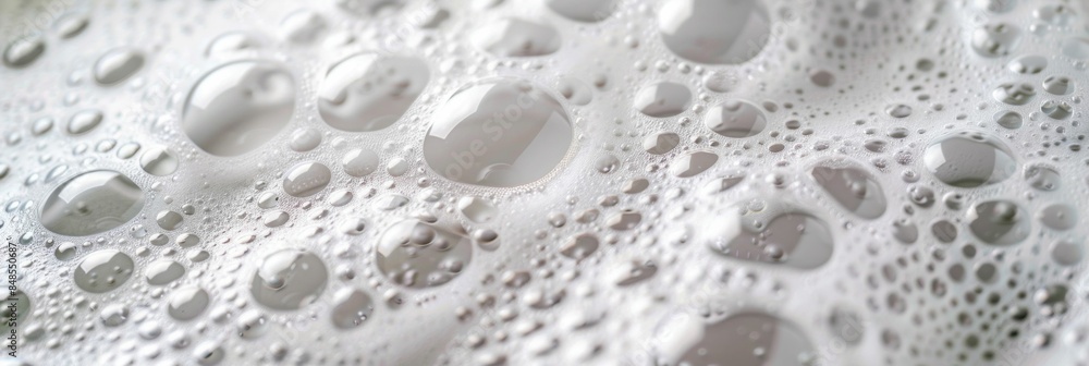 Poster close-up of soap bubbles and foam. generative ai