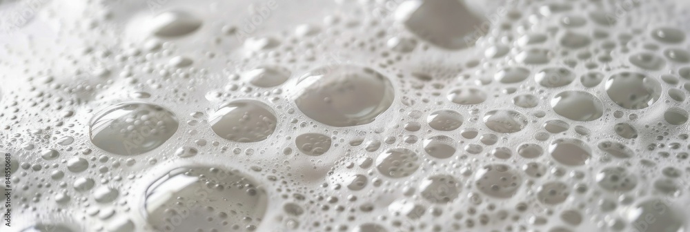 Poster close-up of soap bubbles and foam. generative ai