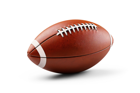American football ball. Cut out on transparent