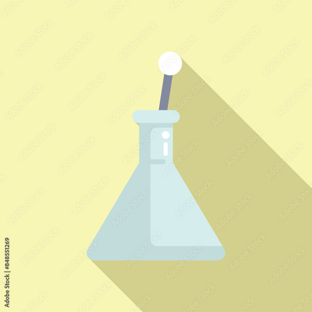 Sticker Conical flat bottomed laboratory flask with a cylindrical neck commonly used in chemistry labs for mixing, heating and stirring liquids