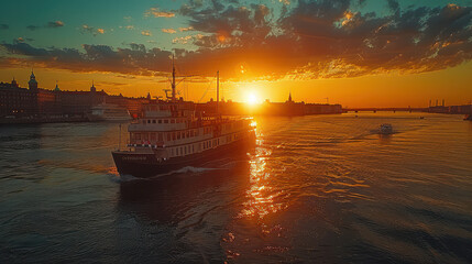 Fototapeta premium Helsinki, Finland city skyline created with Generative AI technology