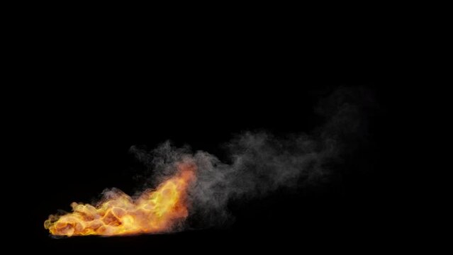 Stuff on fire and smoke in the wind - VFX element - 4K Pro Res with mask pass
