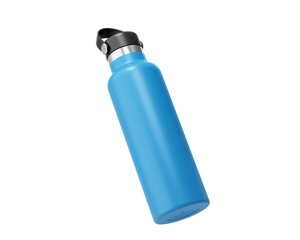 Blank Hydro Flasks Dew Bottle, Sport Water Bottle Packaging Isolated On Transparent Background, Prepared For Mockup, 3D Render.