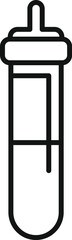 Simple line drawing of a test tube containing liquid, useful for illustrating medical, scientific, or laboratory concepts