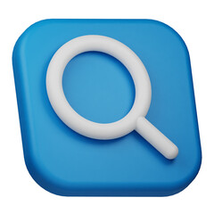 search 3d icon isolated on the transparent background