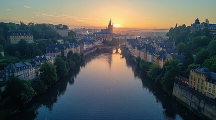 Obraz premium Luxembourg City, Luxembourg created with Generative AI technology