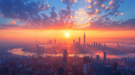 Fototapeta premium Milan, Italy city skyline created with Generative AI technology