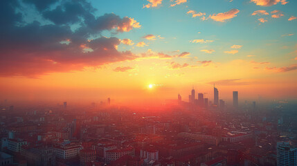 Milan, Italy city skyline created with Generative AI technology