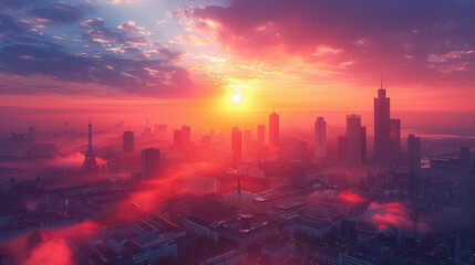 Fototapeta premium Munich, Germany city skyline created with Generative AI technology