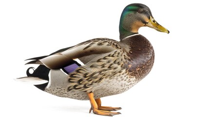 Obraz premium Mallard duck Anas platyrhynchos shown against a white background
