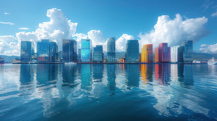 Fototapeta premium Beautiful travel scene of Oslo, Norway as holiday stock theme created with Generative AI technology