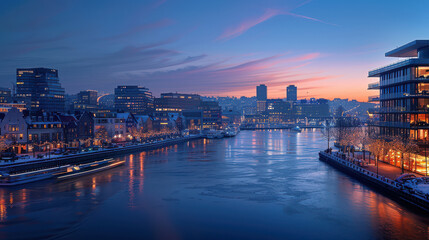 Fototapeta premium Beautiful travel scene of Oslo, Norway as holiday stock theme created with Generative AI technology