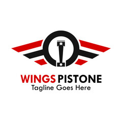 Wings pistone design template illustration