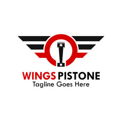 Wings pistone design template illustration