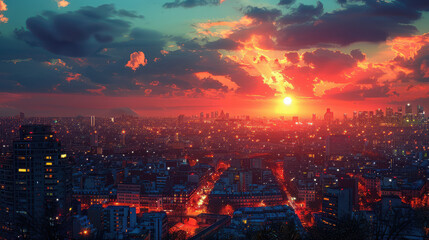 Fototapeta premium Paris, France city skyline created with Generative AI technology