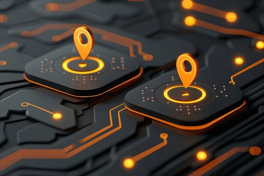 Digital map featuring ai gps, innovative delivery, and future transport logistics