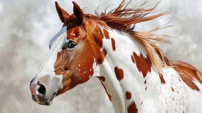 Portrait of an American paint horse