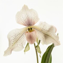 flower Photography, Cypripedium, Close up view, Isolated on white Background