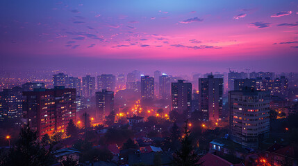 Obraz premium Pristina, Kosovo city skyline created with Generative AI technology