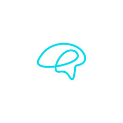 Brain simple line logo design
