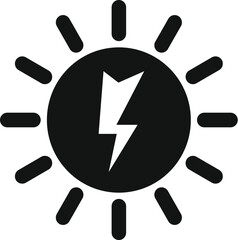 Black and white logo representing the concept of sun energy