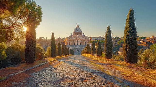 purfect travel scene of beautiful rome in italy created with Generative AI technology